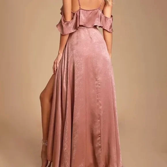 Lulu's Blush Ruffle Maxi Dress - Picture 3 of 4